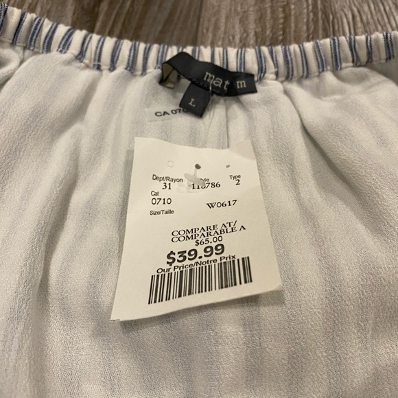 Mat M Off-Shoulder Striped Mini Summer Dress (Size L) - Picture 3 of 10